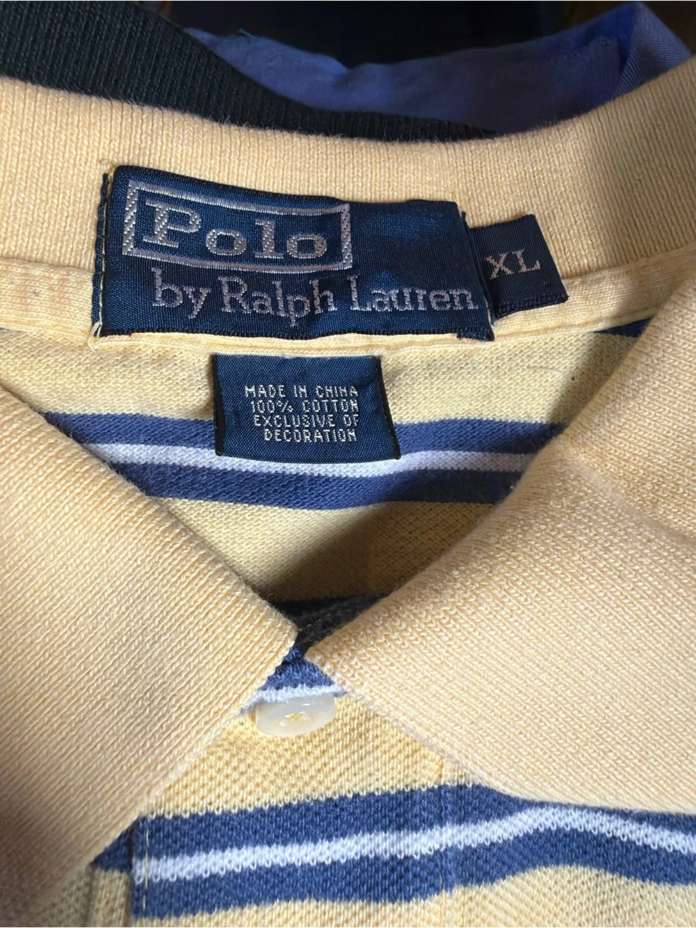 Ralph Lauren Yellow & Blue Striped Polo Shirt